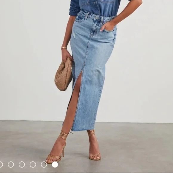 VICI Dark Wash Denim Skirt - Picture 2 of 10